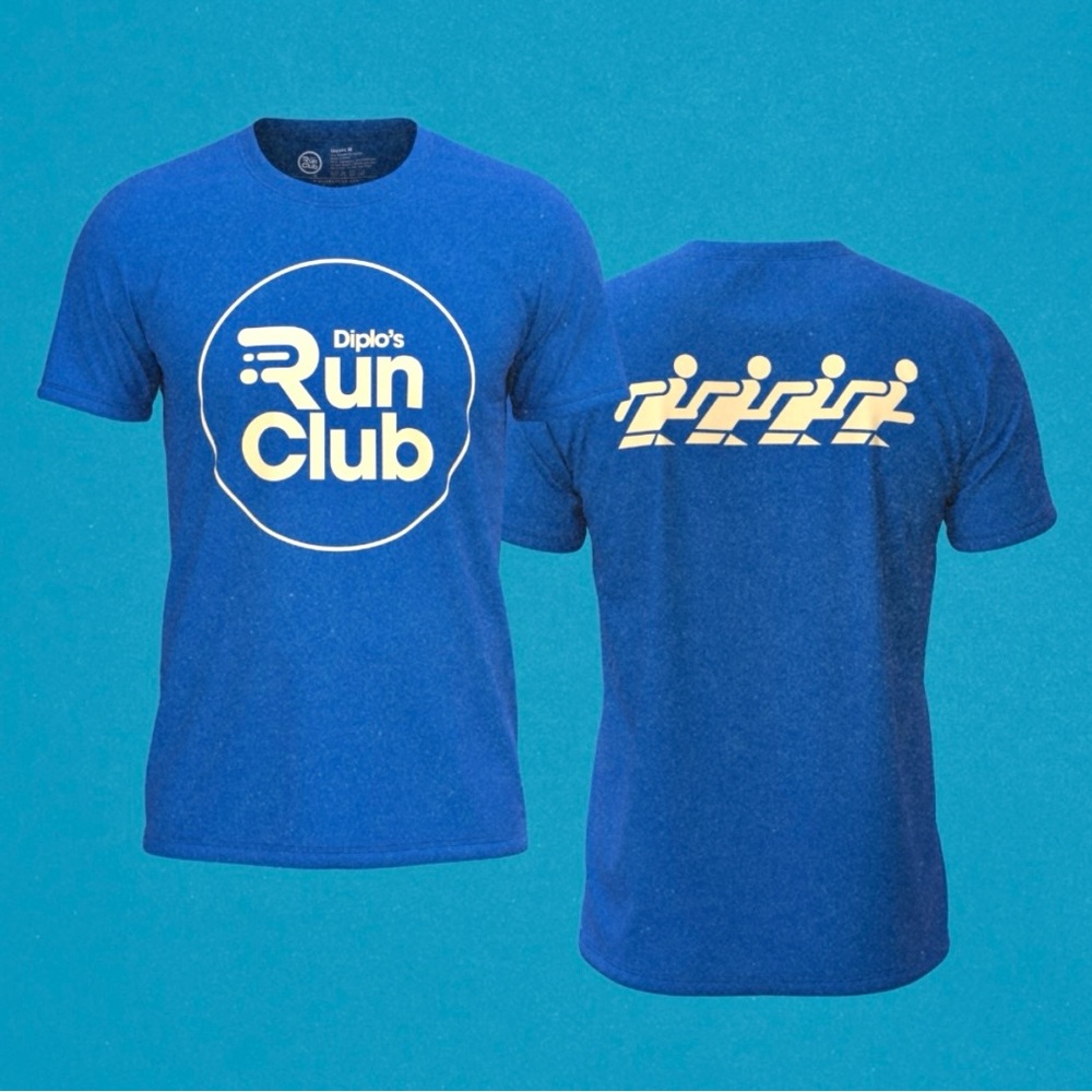NWT 2025 Diplo Run Club Technical T-Shirt (Small) - Blue Short Sleeve